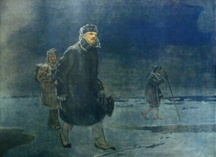 Ленин уходит в эмиграцию (по льду Финского залива)