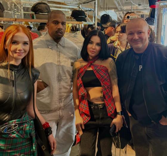 Лена Катина и Юлия Волкова с Канье Уэстом