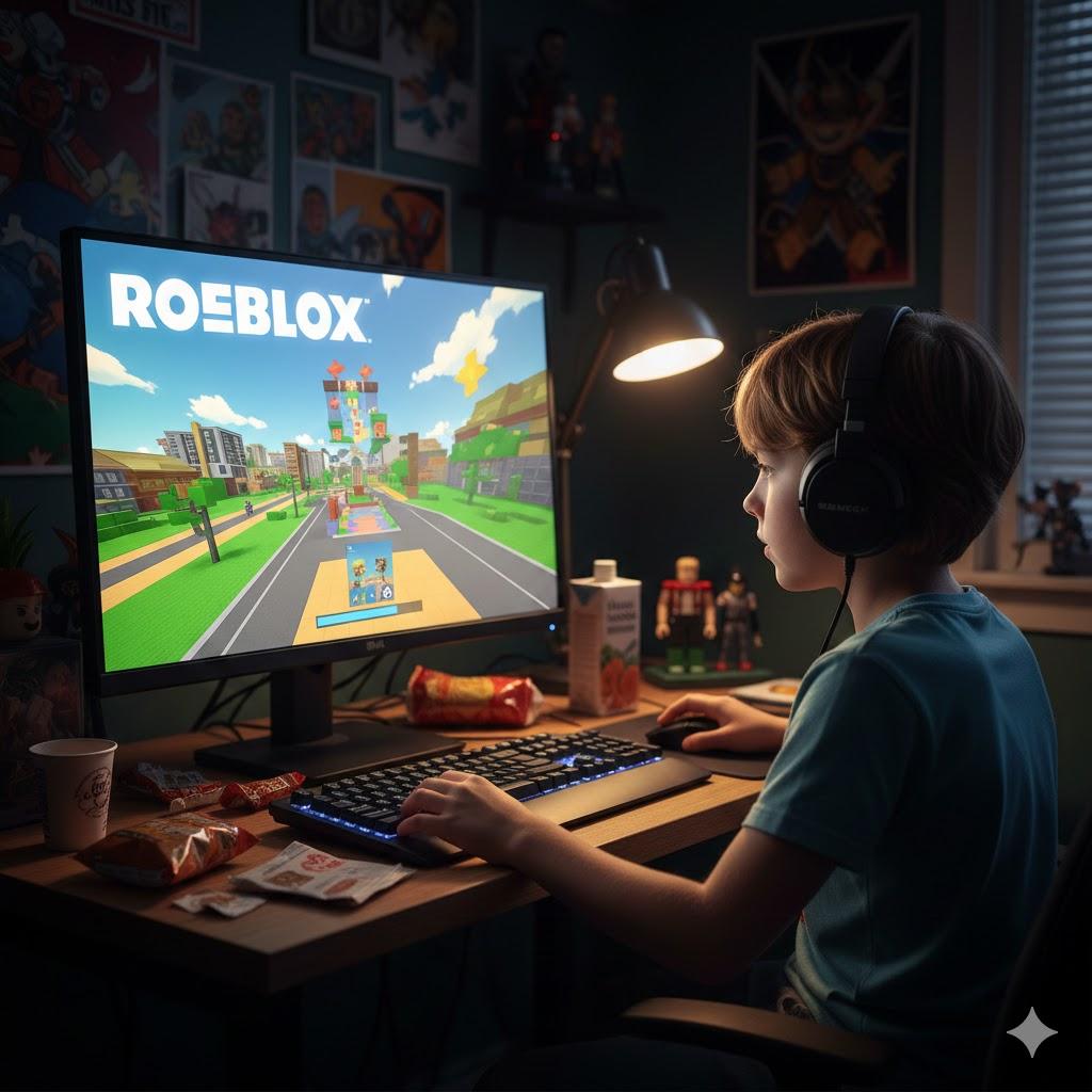 Дети играют в Роблокс