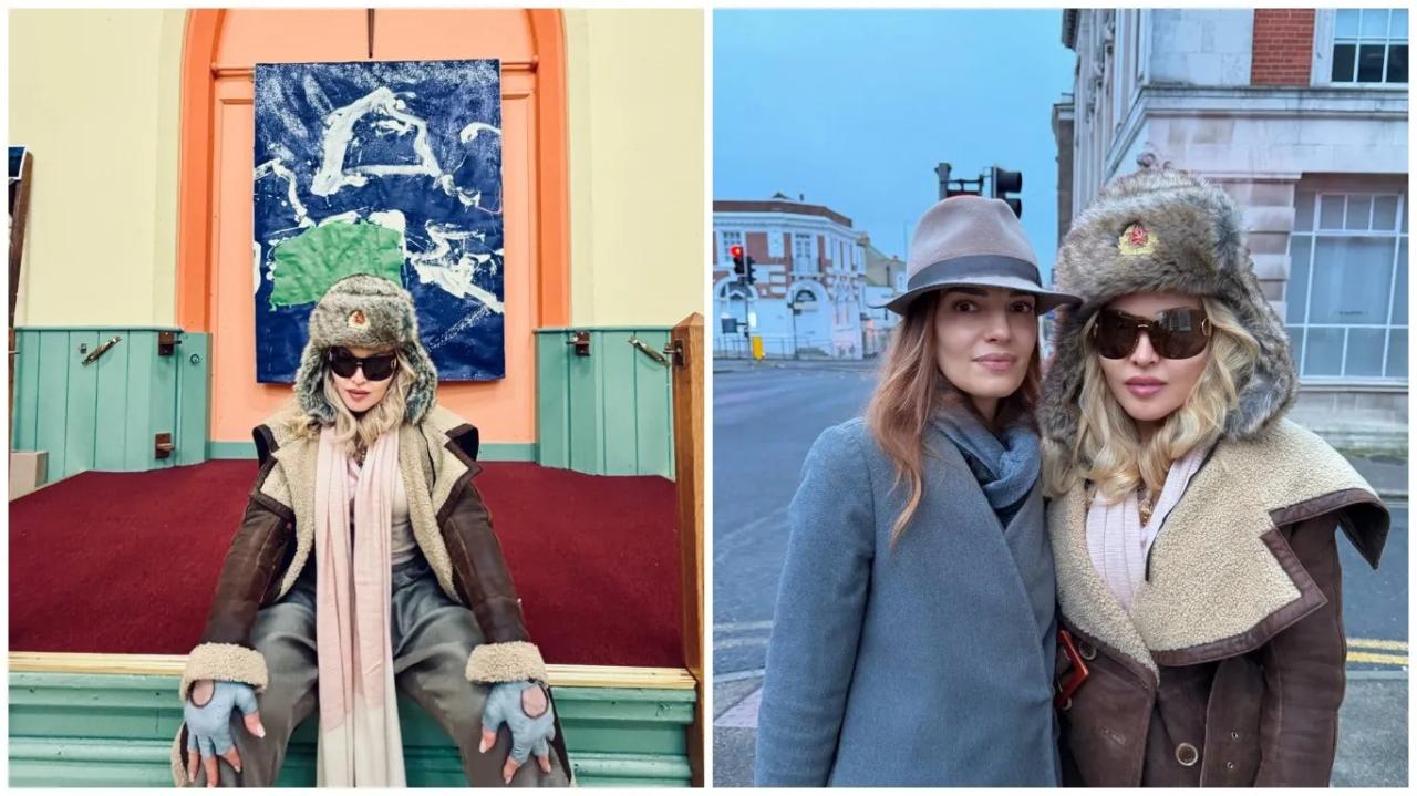 Мадонна в советской шапке ушанке