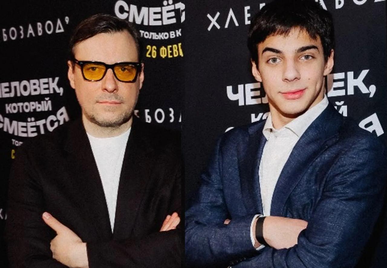 Евгений Цыганов с сыном Сергей Гармаш на премьере