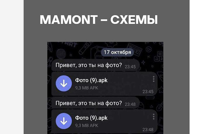Мамонт могут распространять через любые мессенджеры