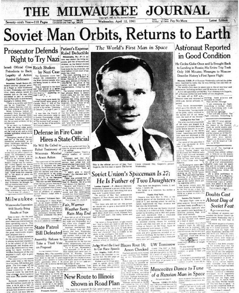 Юрий Гагарин в мировой прессе