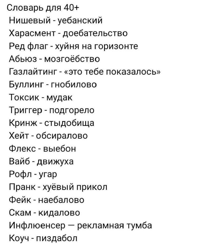 Словарь с зумерского на человеческий