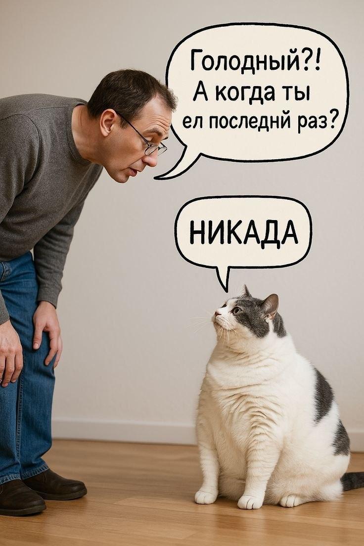 Кот и еда, мем