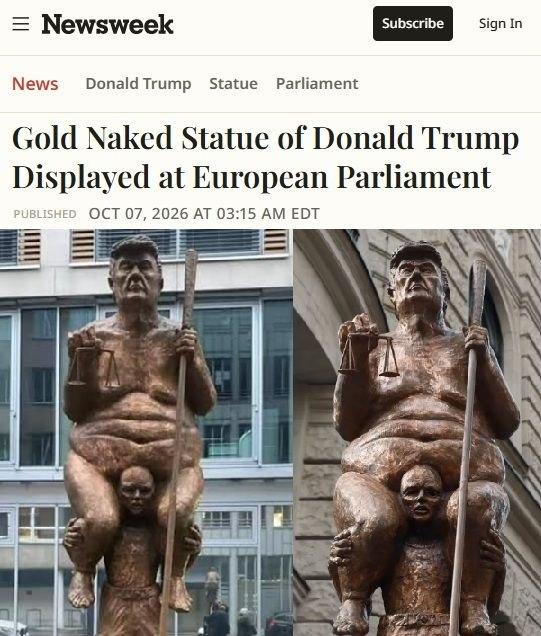 Статуя Трампа, оранжевая чума
